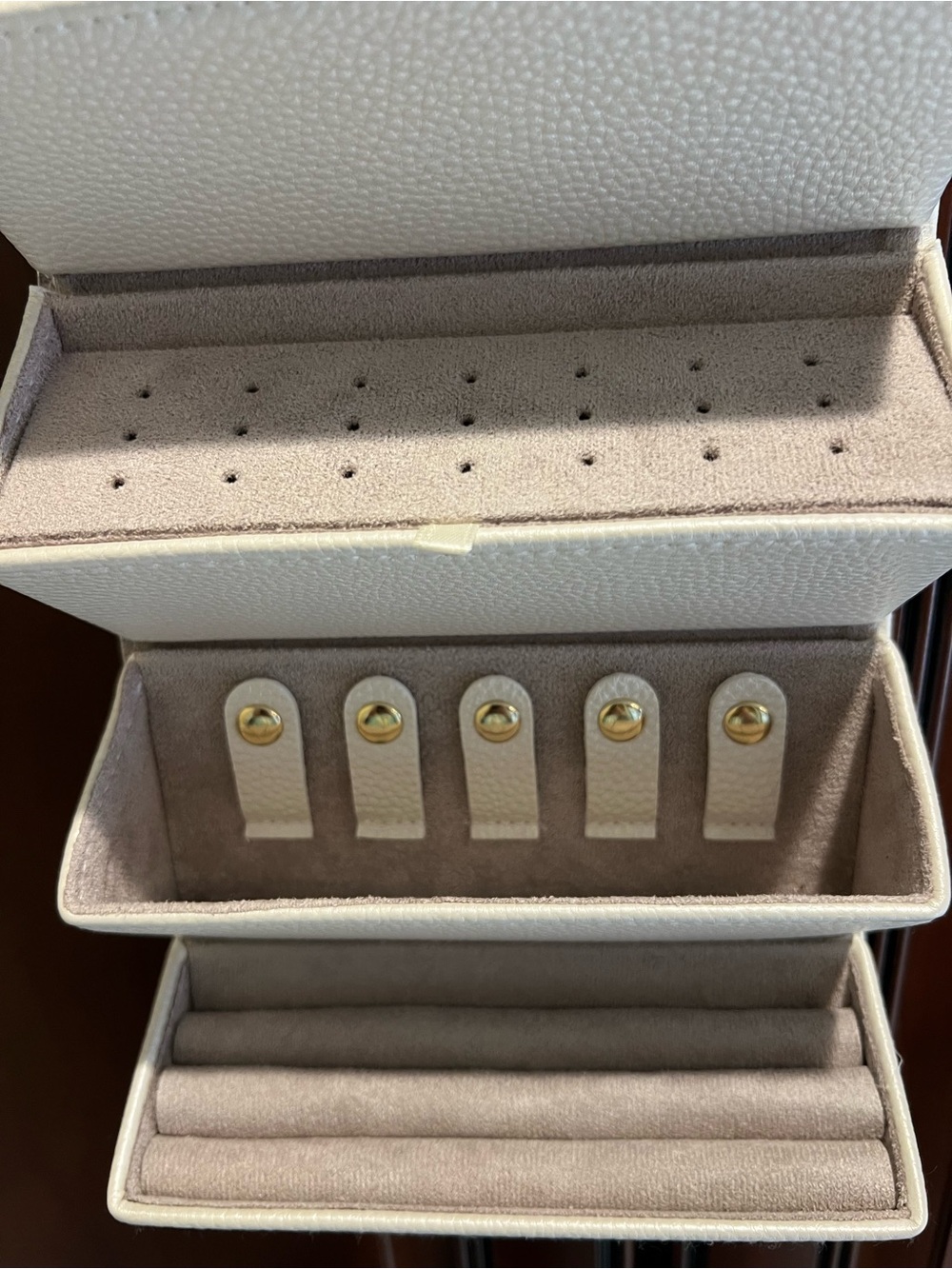 NIB Brouk & Co Leah 5 Eyewear/Jewelry Organizer Case Ivory Pearl Color - Picture 4 of 12